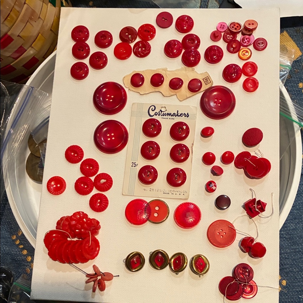 Vintage Red Button Collection